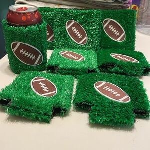 Astroturf Football Novelty Koozies, Party Favors, Set of 8
